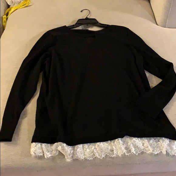 Sweater Shirt with Lace Bottom - Picture 7 of 8